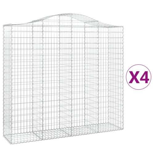 Lučne gabionske košare 4 kom 200x50x180/200cm pocinčano željezo - 200 x 50 x 180/200 cm 4 Cijena