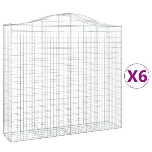 Lučne gabionske košare 6 kom 200x50x180/200cm pocinčano željezo - 200 x 50 x 180/200 cm 6 Cijena