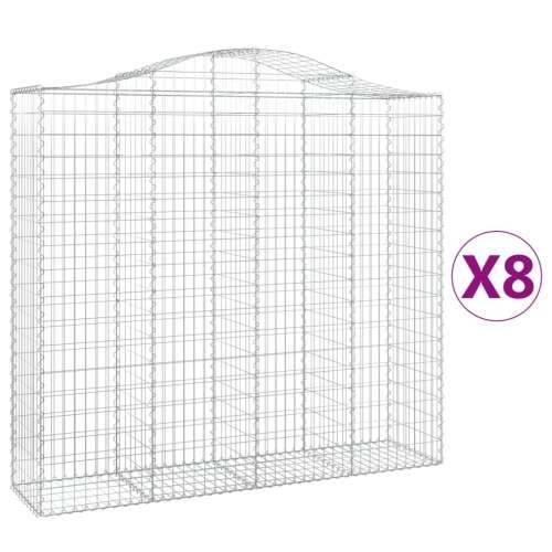 Lučne gabionske košare 8 kom 200x50x180/200cm pocinčano željezo - 200 x 50 x 180/200 cm 8 Cijena