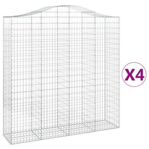 Lučne gabionske košare 4 kom 200x50x200/220cm pocinčano željezo - 200 x 50 x 200/220 cm 4 Cijena