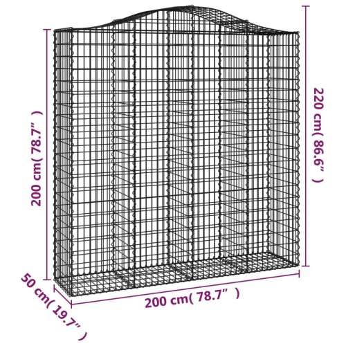 Lučne gabionske košare 4 kom 200x50x200/220cm pocinčano željezo - 200 x 50 x 200/220 cm 4 Cijena
