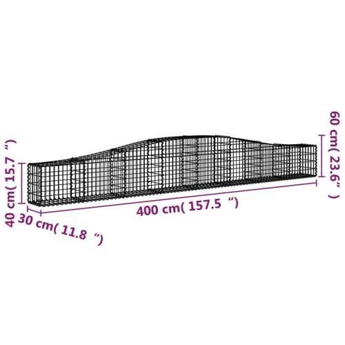 Lučne gabionske košare 4 kom 400x30x40/60 cm pocinčano željezo - 400 x 30 x 40/60 cm 4 Cijena