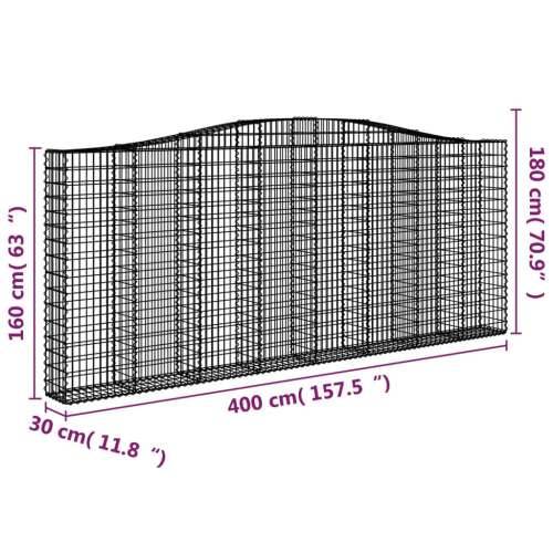 Lučne gabionske košare 4 kom 400x30x160/180cm pocinčano željezo - 400 x 30 x 160/180 cm 4 Cijena