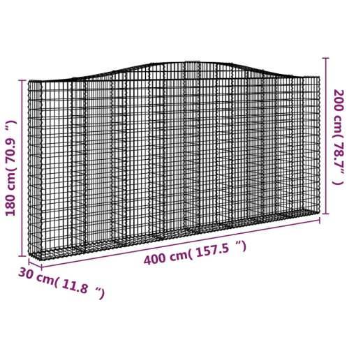 Lučne gabionske košare 3 kom 400x30x180/200cm pocinčano željezo - 400 x 30 x 180/200 cm 3 Cijena
