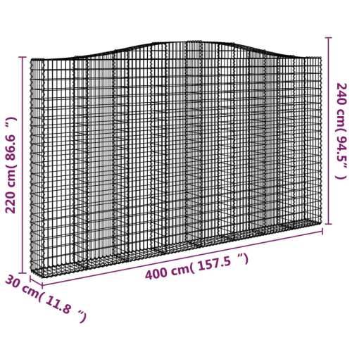 Lučne gabionske košare 2 kom 400x30x220/240cm pocinčano željezo - 400 x 30 x 220/240 cm 2 Cijena