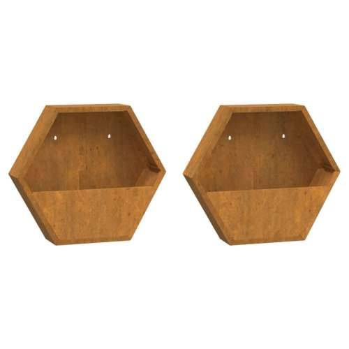 Zidne sadilice 2 kom boja hrđe od čelika COR-TEN 46x10x40 cm - 46 x 10 x 40 cm 2 Cijena