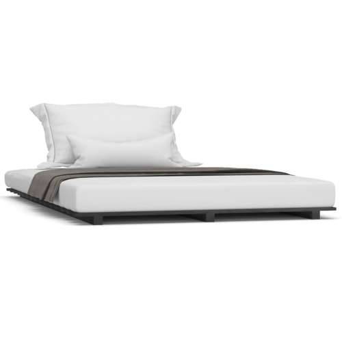 Okvir za krevet crni 140x190 cm od masivnog drva - Crna 140 x 190 cm Cijena