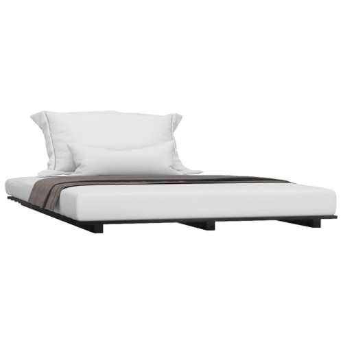 Okvir za krevet crni 140x190 cm od masivnog drva - Crna 140 x 190 cm Cijena
