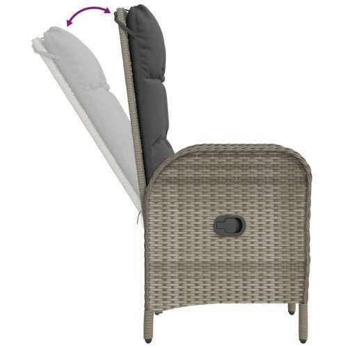 Vrtna garnitura - 5-dijelni vrtni blagovaonski set sivi od poliratana - Dužina stola 90 cm 4 x stolica + stol 1 Cijena