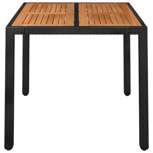 Vrtni stol s drvenom pločom crni 90 x 90 x 75 cm od poliratana - Crna 90 x 90 x 75 cm 1 Drveni vrh Cijena