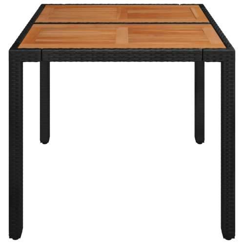 Vrtni stol s drvenom pločom crni 90 x 90 x 75 cm od poliratana - Crna 90 x 90 x 75 cm 1 Drveni vrh Cijena