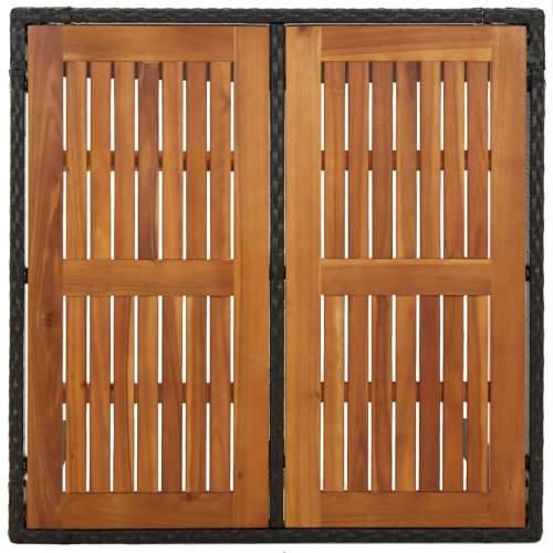 Vrtni stol s drvenom pločom crni 90 x 90 x 75 cm od poliratana - Crna 90 x 90 x 75 cm 1 Drveni vrh Cijena