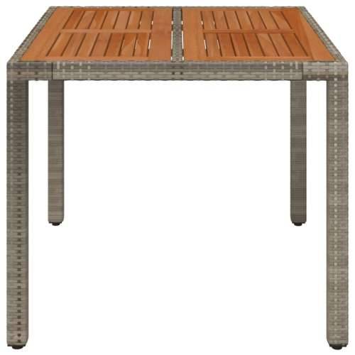 Vrtni stol s drvenom pločom sivi 90 x 90 x 75 cm od poliratana - Siva 90 x 90 x 75 cm 1 Drveni vrh Cijena