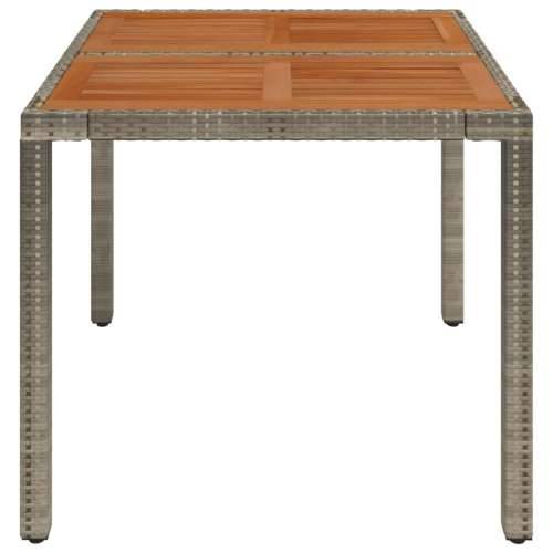 Vrtni stol s drvenom pločom sivi 90 x 90 x 75 cm od poliratana - Siva 90 x 90 x 75 cm 1 Drveni vrh Cijena