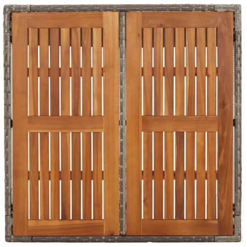 Vrtni stol s drvenom pločom sivi 90 x 90 x 75 cm od poliratana - Siva 90 x 90 x 75 cm 1 Drveni vrh Cijena