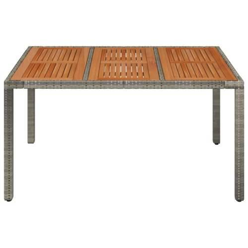 Vrtni stol s drvenom pločom sivi 150 x 90 x 75 cm od poliratana - Siva 150 x 90 x 75 cm 1 Drveni vrh Cijena