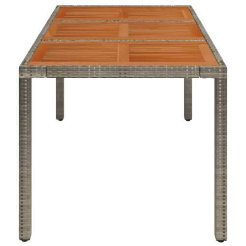Vrtni stol s drvenom pločom sivi 150 x 90 x 75 cm od poliratana - Siva 150 x 90 x 75 cm 1 Drveni vrh Cijena