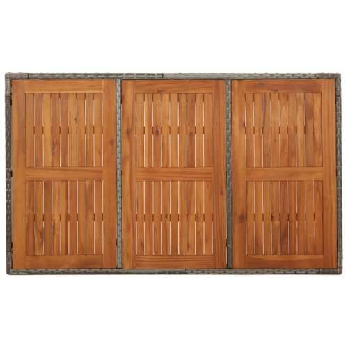 Vrtni stol s drvenom pločom sivi 150 x 90 x 75 cm od poliratana - Siva 150 x 90 x 75 cm 1 Drveni vrh Cijena