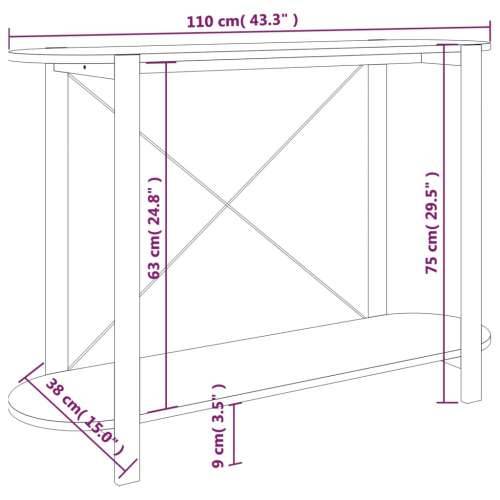 Konzolni stol crni 110 x 38 x 75 cm od konstruiranog drva - Crna 1 Cijena