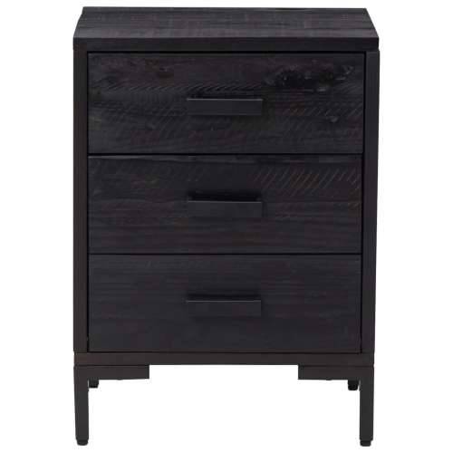 Noćni ormarić crni 40x30x55 cm od masivne borovine - Crna 40 x 30 x 55 cm 1 Cijena