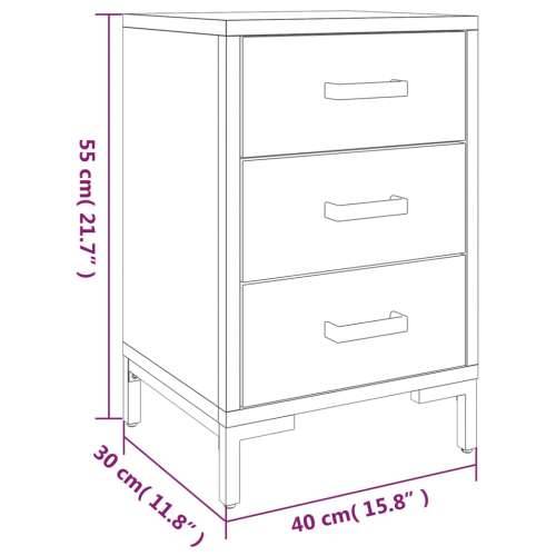 Noćni ormarić crni 40x30x55 cm od masivne borovine - Crna 40 x 30 x 55 cm 1 Cijena