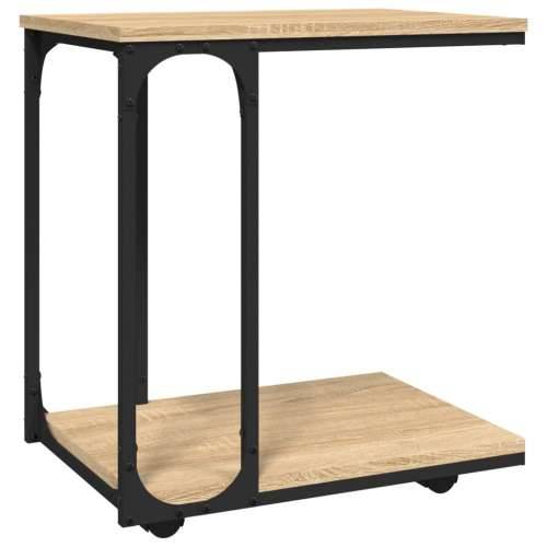 Bočni stolić s kotačima boja hrasta sonome 50x35x55,5 cm drveni - sonoma hrast 1 Cijena