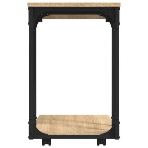 Bočni stolić s kotačima boja hrasta sonome 50x35x55,5 cm drveni - sonoma hrast 1 Cijena