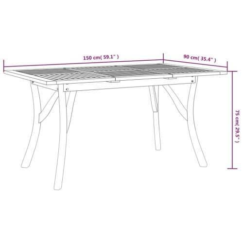 Vrtni stol 150x90x75 cm od masivnog bagremovog drva - 150 x 90 x 75 cm 1 Pravokutno Cijena