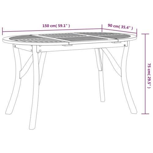 Vrtni stol 150x90x75 cm od masivnog bagremovog drva - 150 x 90 x 75 cm 1 Ovalno Cijena