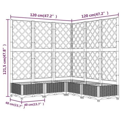 Vrtna sadilica s rešetkom bijela 120 x 120 x 121,5 cm PP Cijena