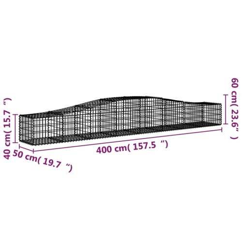 Lučne gabionske košare 7 kom 400x50x40/60 cm pocinčano željezo - 400 x 50 x 40/60 cm 7 Cijena