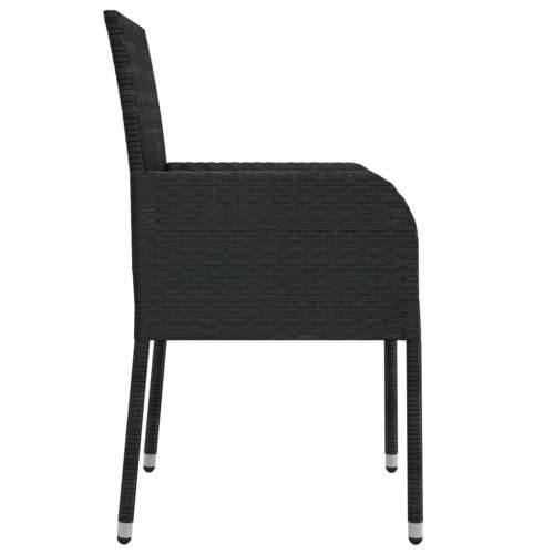 Vrtna garnitura - 5-dijelni vrtni blagovaonski set s jastucima od poliratana crni - Crna Dužina stola 150 cm 4 Cijena