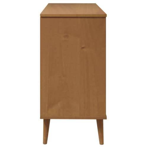 Ladičar MOLDE smeđi 113 x 40 x 80 cm od masivne borovine - Smeđa i bijela 1 Cijena
