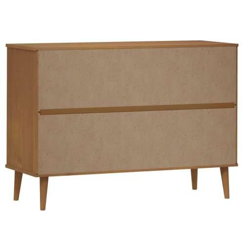 Ladičar MOLDE smeđi 113 x 40 x 80 cm od masivne borovine - Smeđa i bijela 1 Cijena