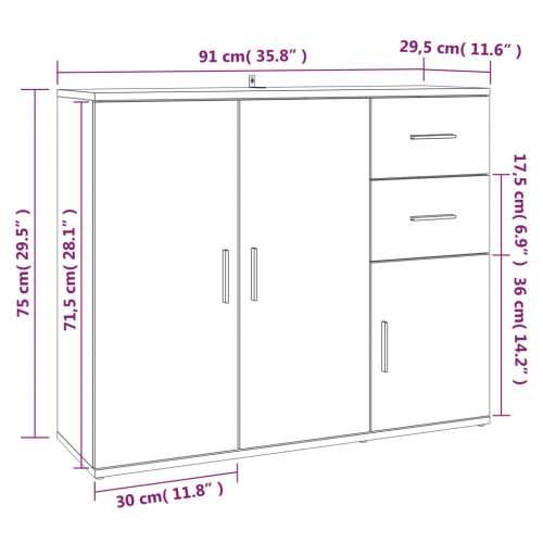 Komoda siva boja betona 91x29,5x75 cm od konstruiranog drva Cijena