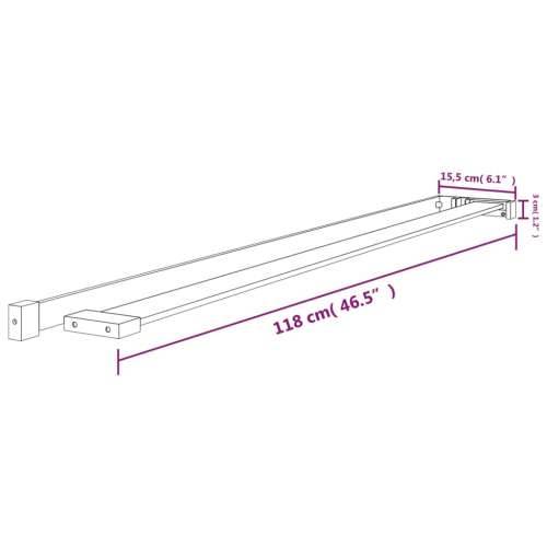 Polica za zid tuš-kabine crna 118 cm aluminijska - Crna 118 cm Cijena