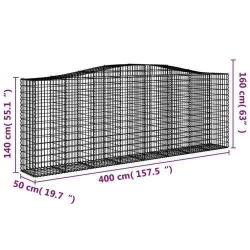 Lučne gabionske košare 4 kom 400x50x40/60 cm pocinčano željezo - 400 x 50 x 140/160 cm 4 Cijena