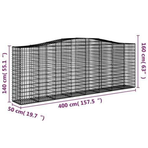 Lučne gabionske košare 6 kom 400x50x140/160cm pocinčano željezo - 400 x 50 x 140/160 cm 6 Cijena