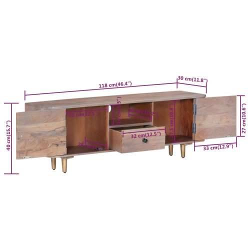 TV ormarić 118 x 30 x 40 cm od masivnog drva bagrema Cijena