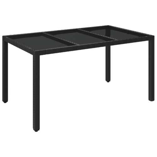 Vrtna garnitura - 7-dijelni vrtni blagovaonski set crno-sivi od poliratana - Dužina stola 150 cm 6 x stolica + stol 1 Cijena