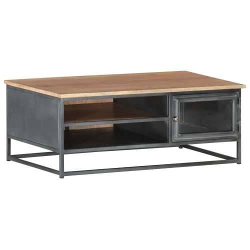 Stolić za kavu sivi 90 x 50 x 35 cm od masivnog bagremovog drva Cijena