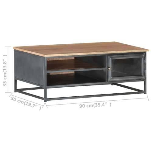 Stolić za kavu sivi 90 x 50 x 35 cm od masivnog bagremovog drva Cijena
