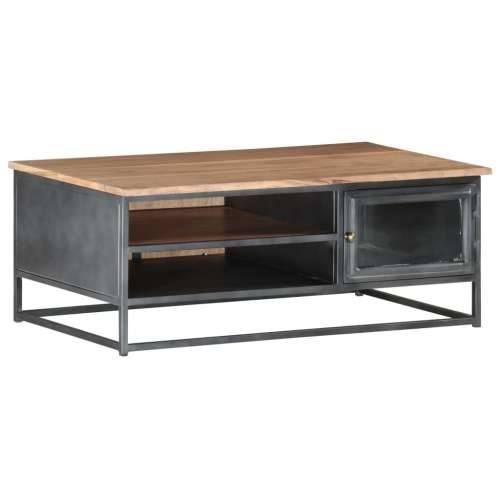 Stolić za kavu sivi 90 x 50 x 35 cm od masivnog bagremovog drva Cijena
