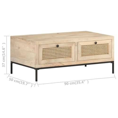 Stolić za kavu 90x50x37 cm masivno drvo manga i prirodna trska Cijena