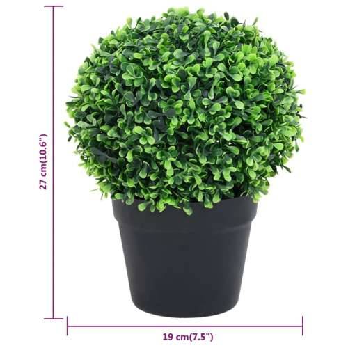 Umjetni šimširi s posudama 2 kom u obliku kugle zeleni 27 cm - 19 x 27 cm 2 Cijena