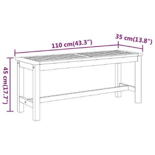 Vrtna klupa 110 x 35 x 45 cm od masivnog bagremovog drva - 1 110 cm Cijena