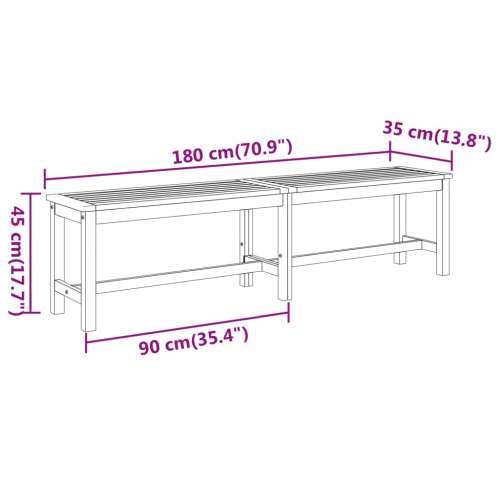 Vrtna klupa 180 x 35 x 45 cm od masivnog bagremovog drva - 1 180 cm Cijena