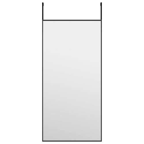 Ogledalo za vrata crno 30 x 60 cm od stakla i aluminija Cijena