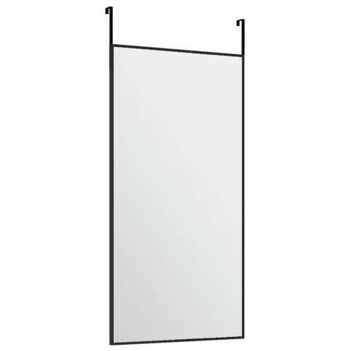 Ogledalo za vrata crno 30 x 60 cm od stakla i aluminija Cijena