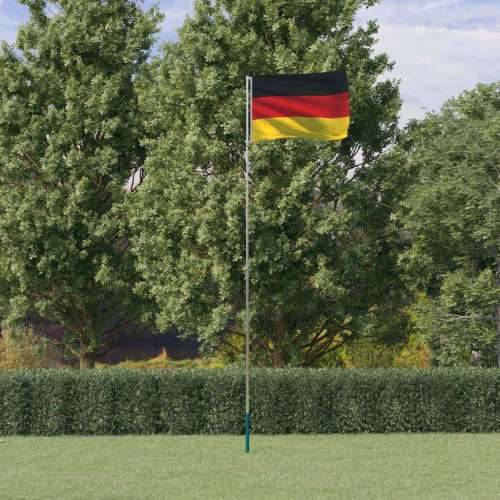 Njemačka zastava i jarbol 5,5 m aluminijski